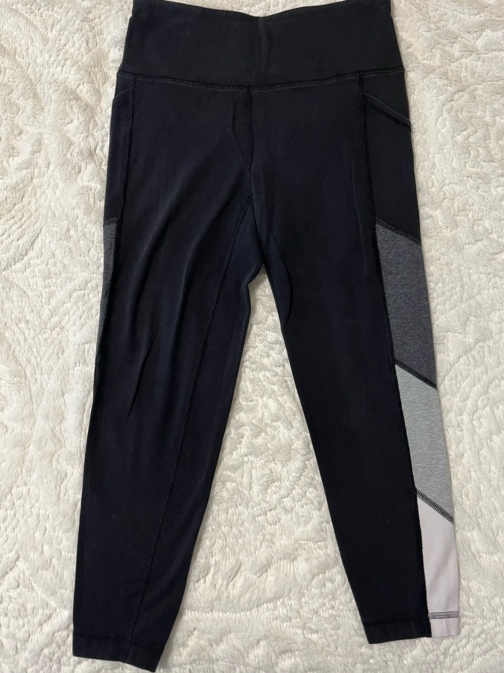 Reebok Black Joggers with Gray and Light Gray Side Panels Size Medium